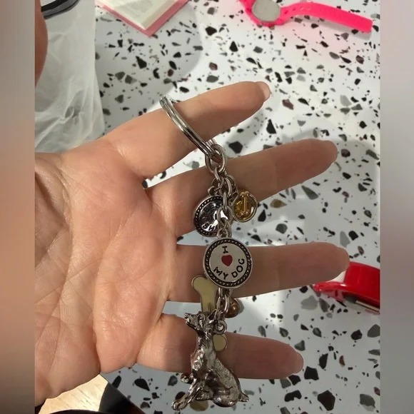 Silver Dog Charm Keychain - Picture 6 of 6